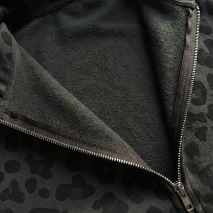 Leopard Zip-Up Hoodie